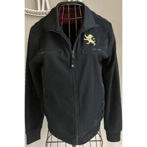 Express Mens Activewear Black Jacket Gold Lion Size Small